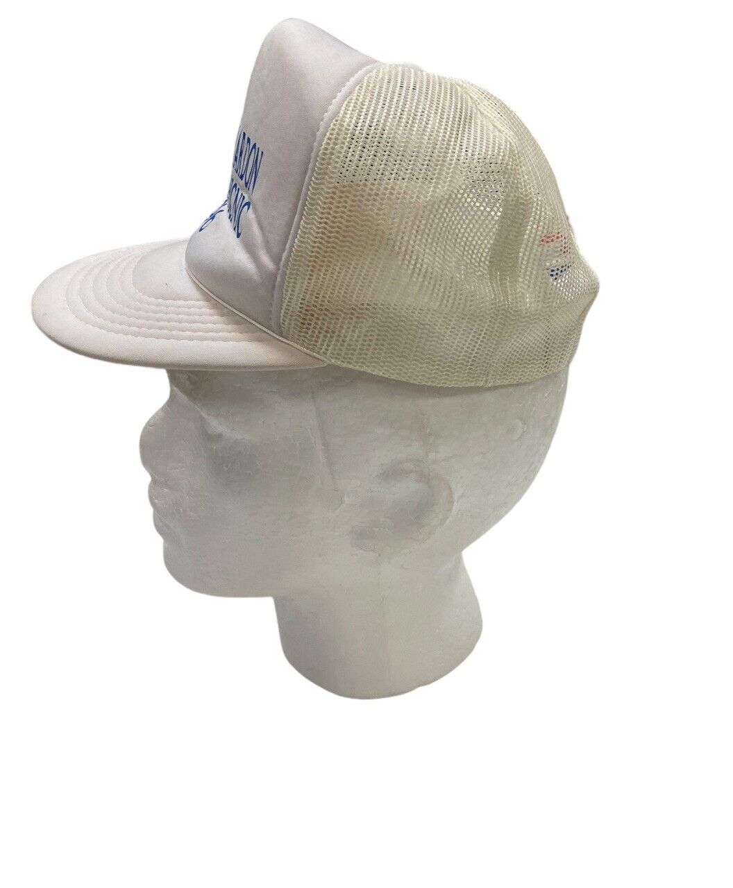 Lawson Mardon Baseball Cap White Adjustable Hat Embroidered Logo