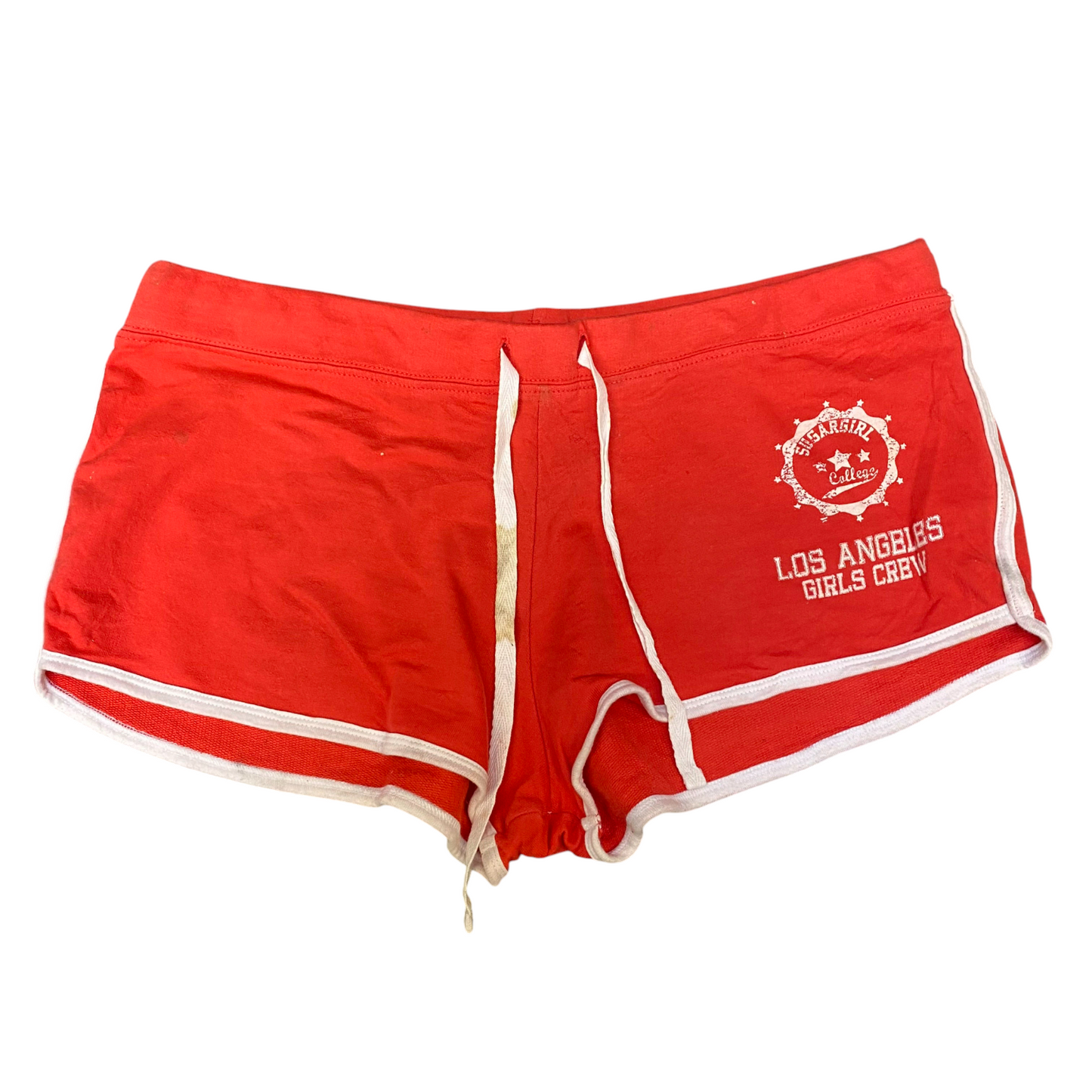 Running Sprinter Shorts Girls Medium Red Athletic Drawstring Waist Dolphin Hem