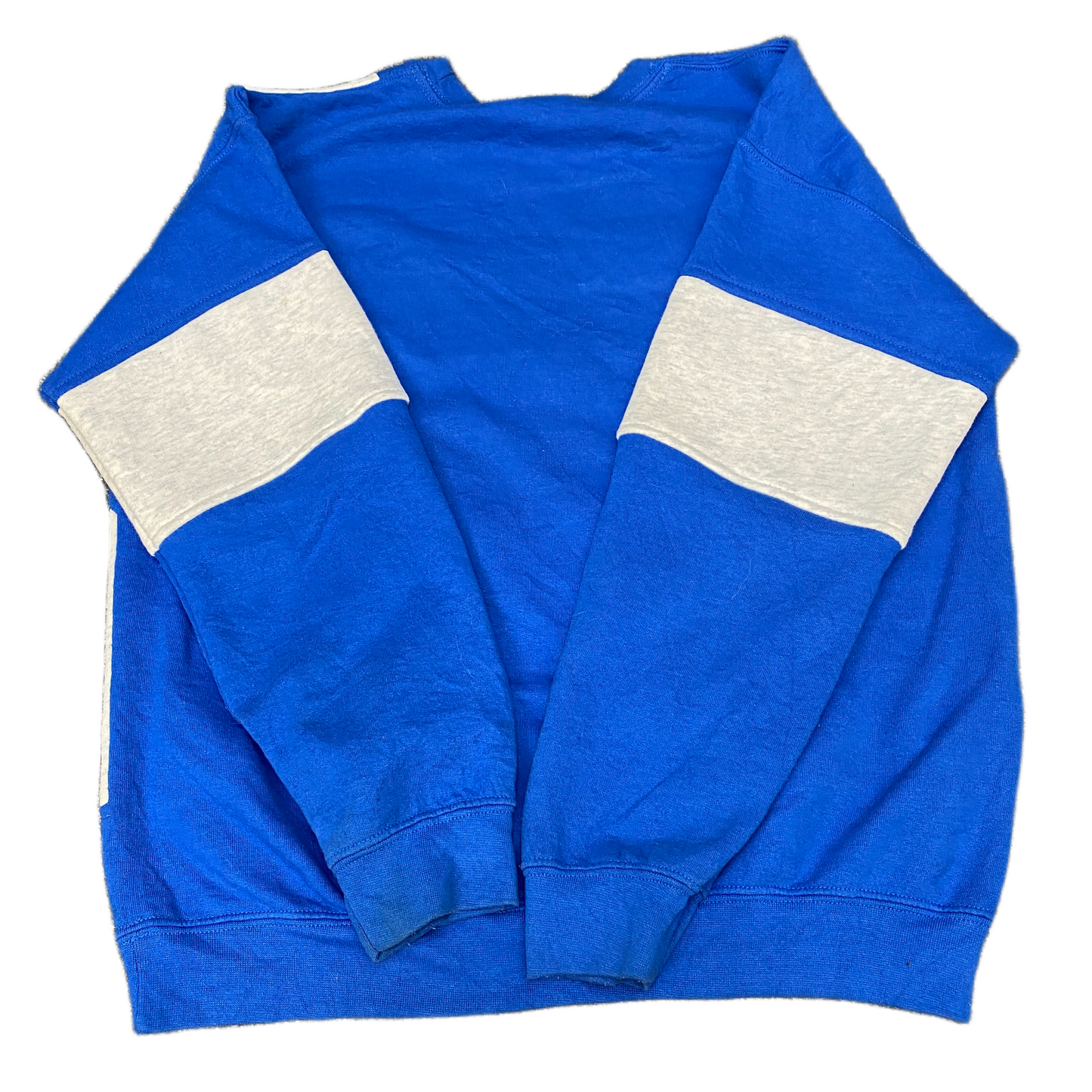 Nike Reworked Sweatshirt Mens M Blue Grey Embroidered Spellout Logo Vintage Y2K