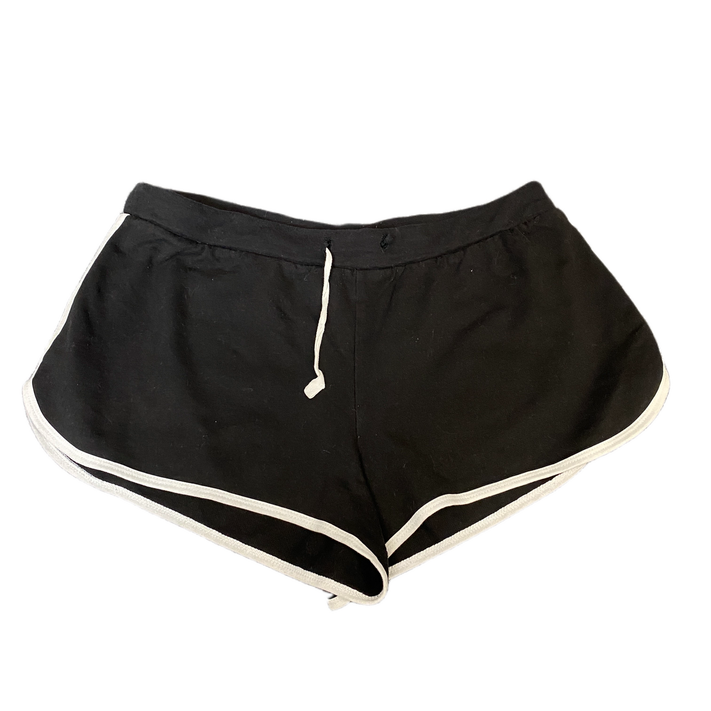 Running Sprinter Shorts Women L 30" Waist Black Athletic Gym Workout Dolphin Hem
