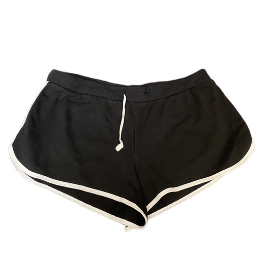 Running Sprinter Shorts Women L 30" Waist Black Athletic Gym Workout Dolphin Hem