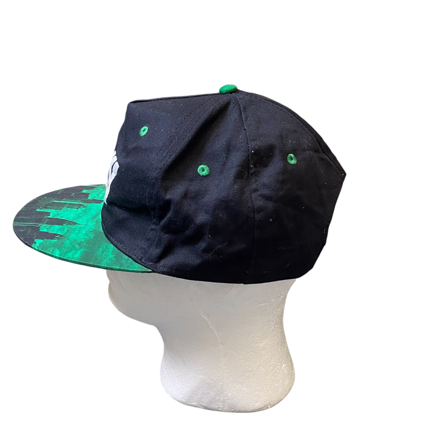 Philly City Baseball Cap Mens Black Green Flat Brim Adjustable Snapback Hat