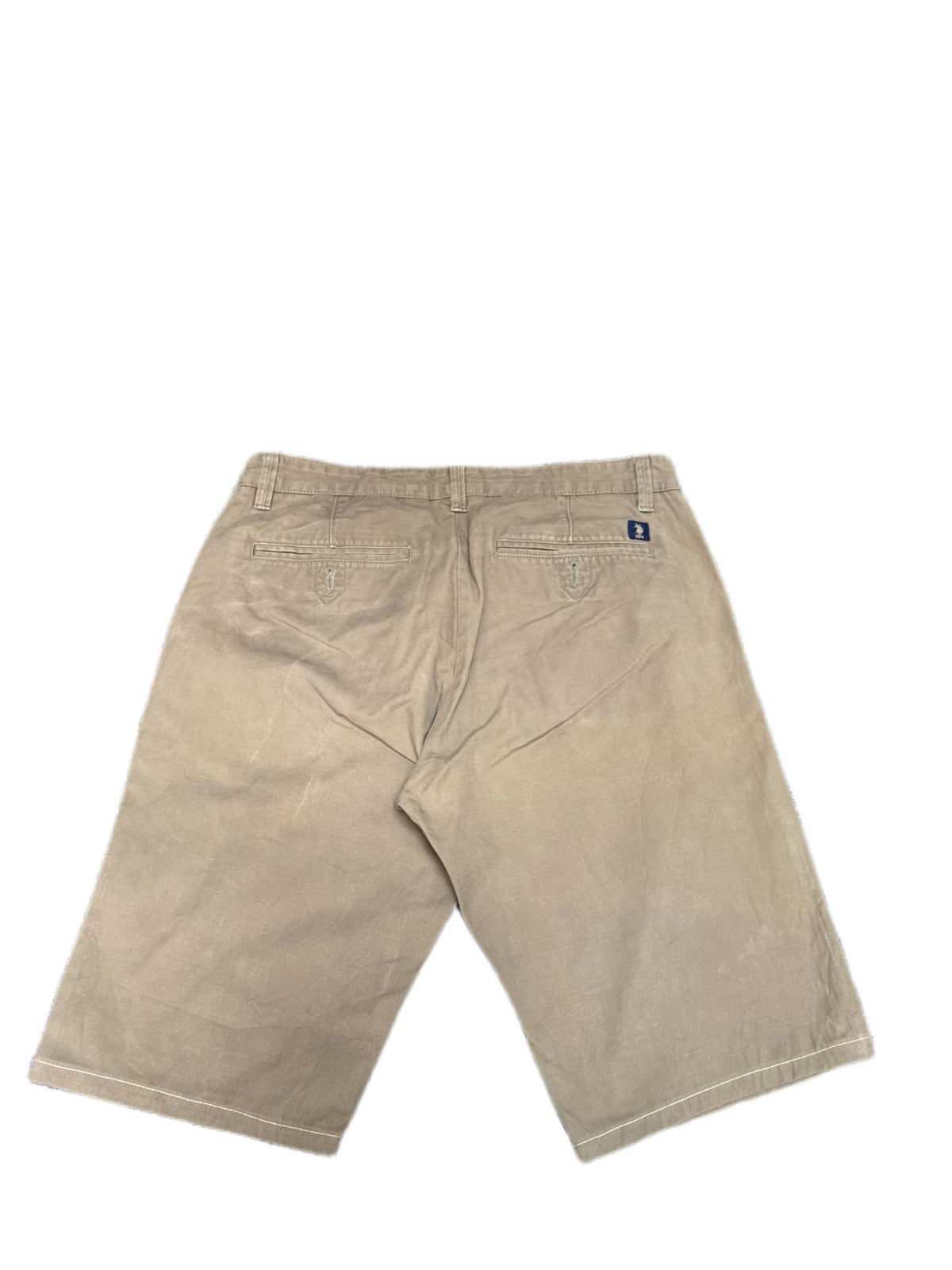US Polo Assn Chino Shorts Fits as Men Medium 32" Waist Khaki Slim Fit Flat Front