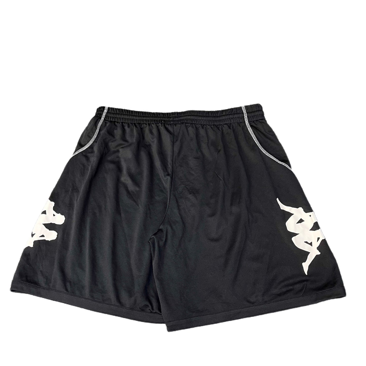 Kappa soccer Shorts Mens L 32" Waist Black Athletic Fit Gym Training Drawstring