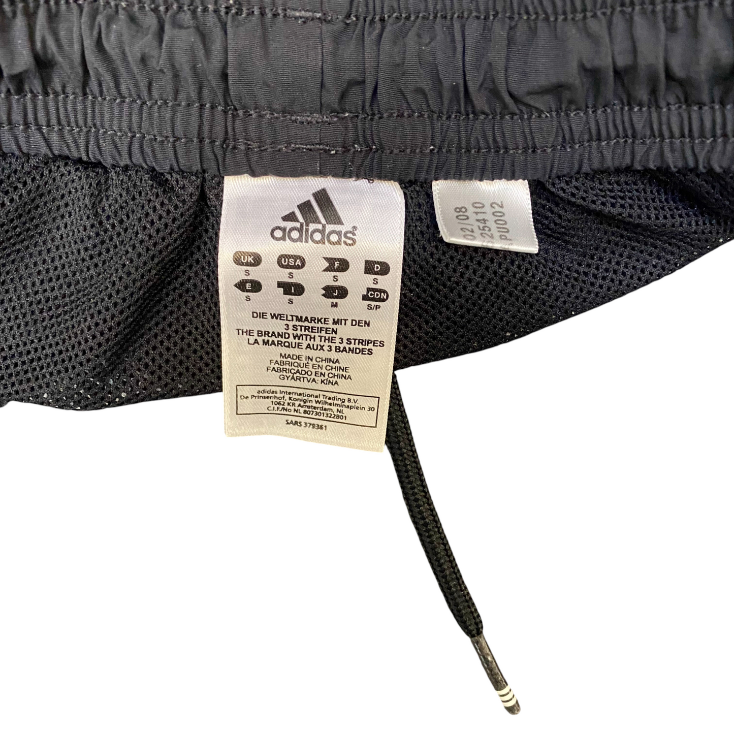 Adidas Running Shorts Mens Small Black 3 Stripes Athletic Gym Drawstring Waist