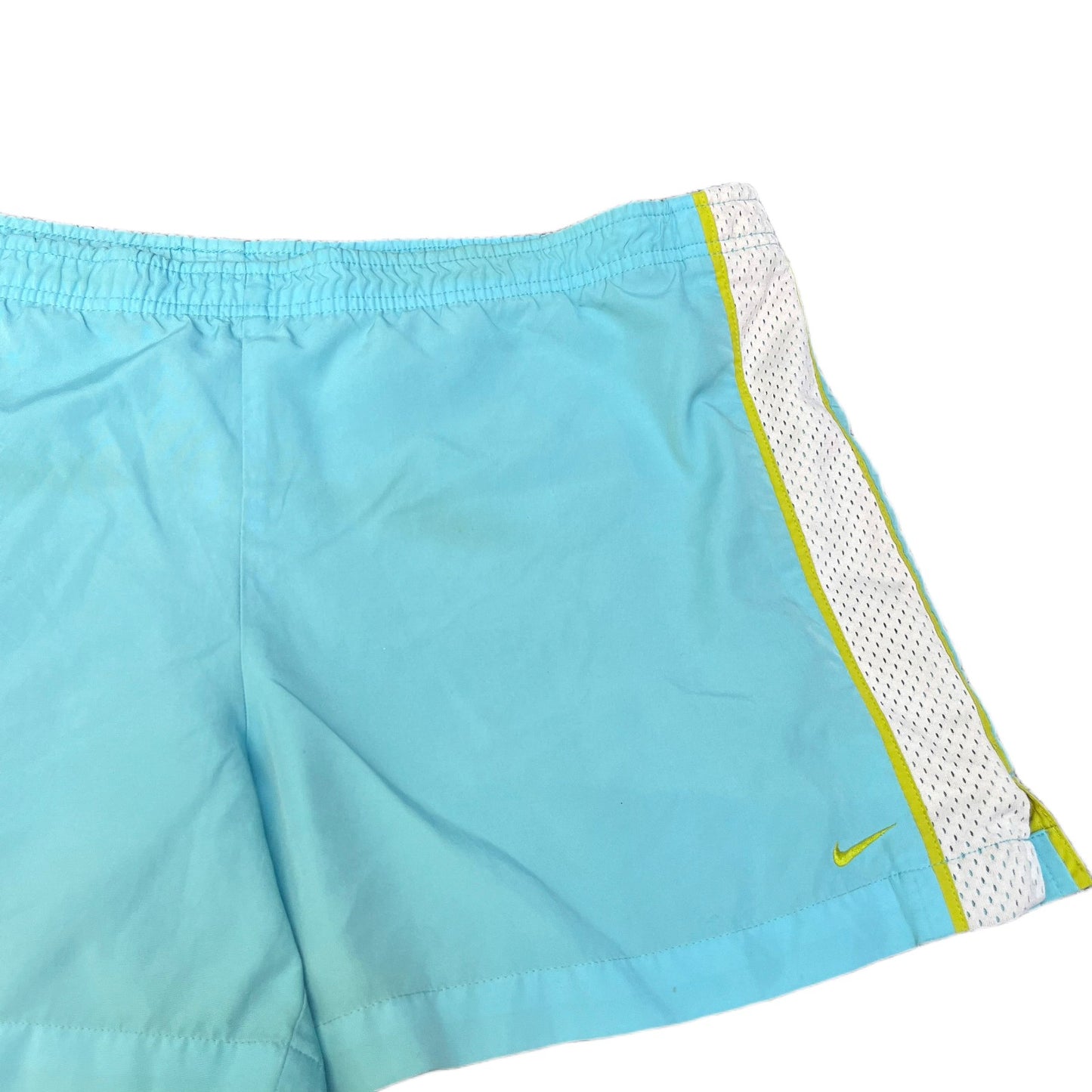 Nike Running Shorts Fits as Womens 2XL 40" Waist Green White Mesh Panels Pull On