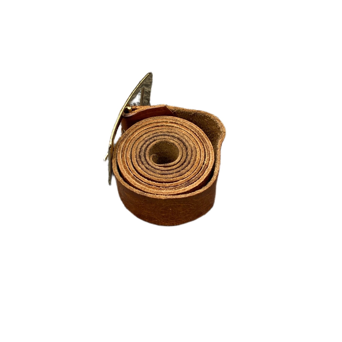 Waist Belt Mens Brown Leather Adjustable Gold-Tone Pin Buckle 40.5 Inches