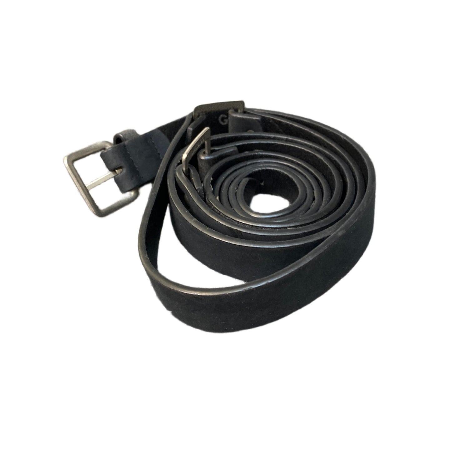 Glamorous Waist Belt Mens Black Polyurethane Adjustable Silver Buckle 68 inches