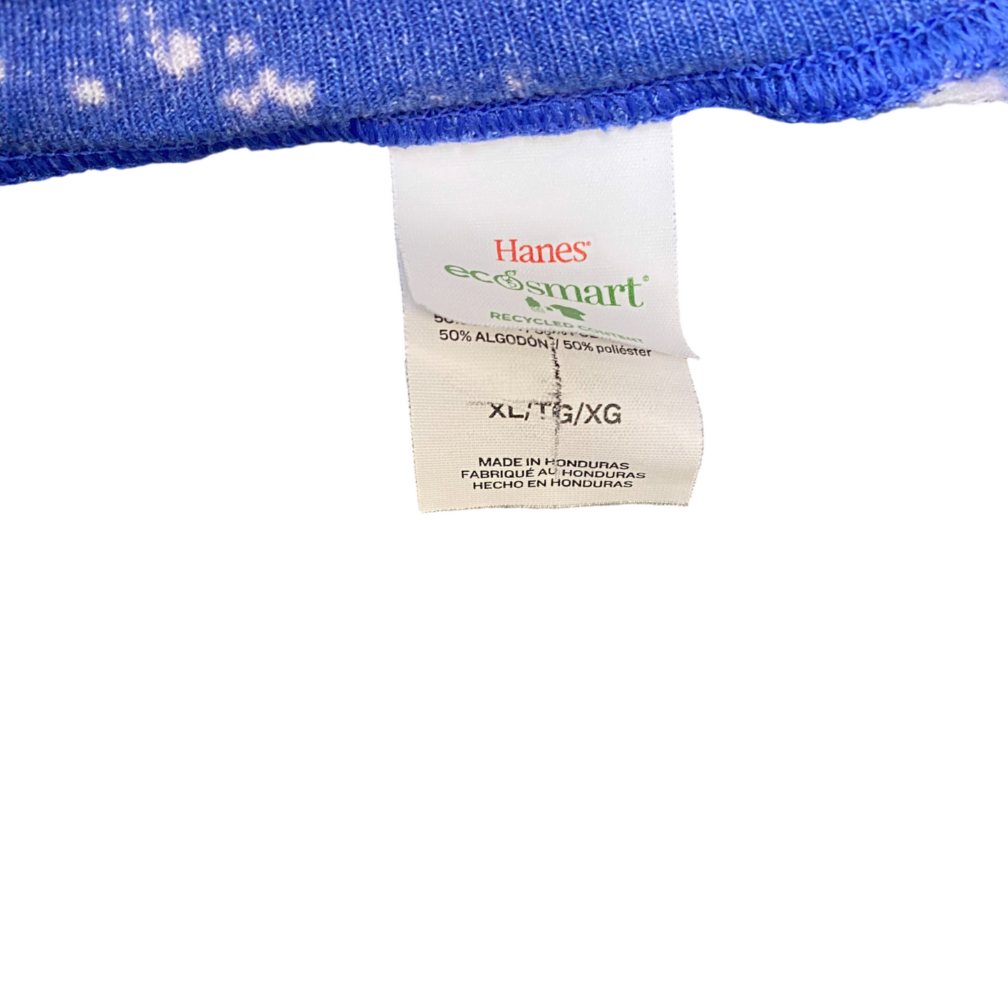 Hanes Sweatshirt Womens XL Blue White Tie Dye Classy Until Tip Off Crew Neck