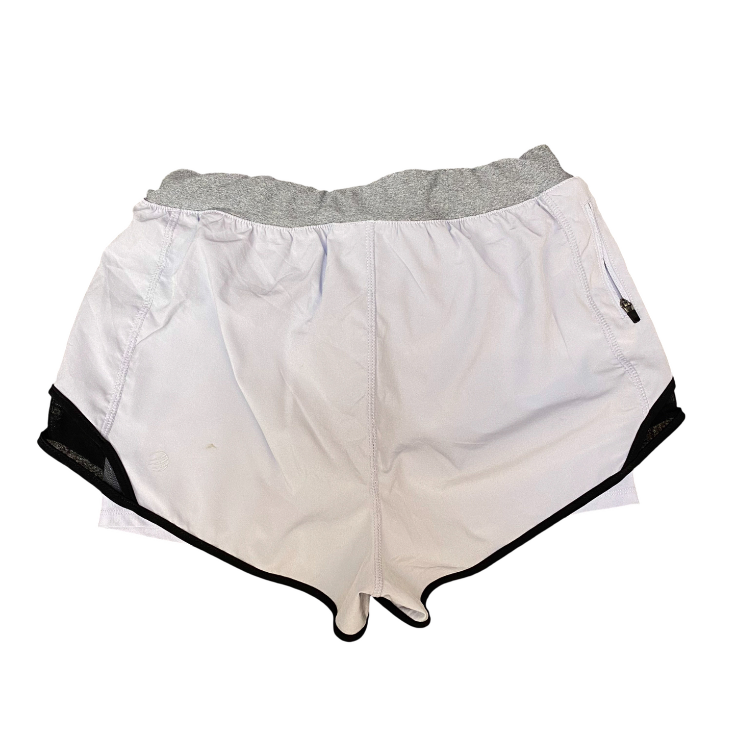 Running Sprinter Shorts Womens Medium White Grey Athletic Gym Drawstring Waist