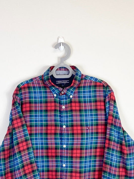Tommy Hilfiger Shirt Mens Large Multicolour Plaid Casual Long Sleeve Button Down