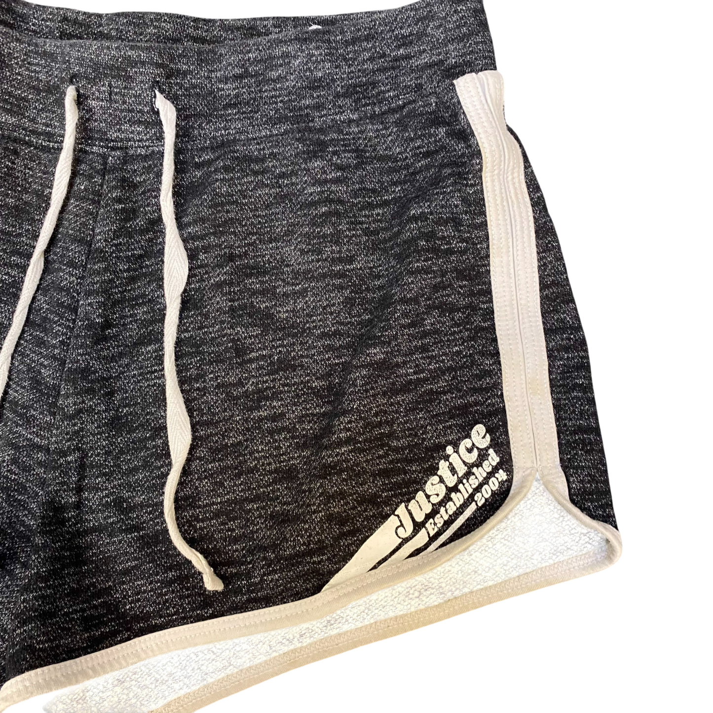 Active Running Sprinter Shorts Girls Medium Black Drawstring Waist Dolphin Hem