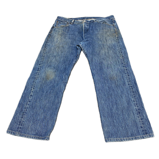 Levi's Jeans Fits as Mens 35" Waist Blue Denim Medium Wash Red Tab Straight Leg