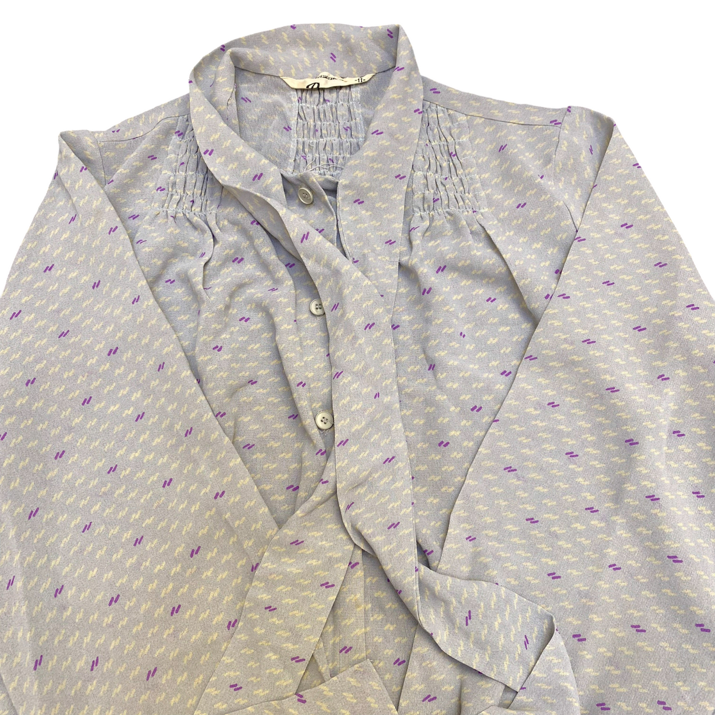 Rovetica Shirt Top Womens M Grey Geometric Print Long Sleeve Button Up
