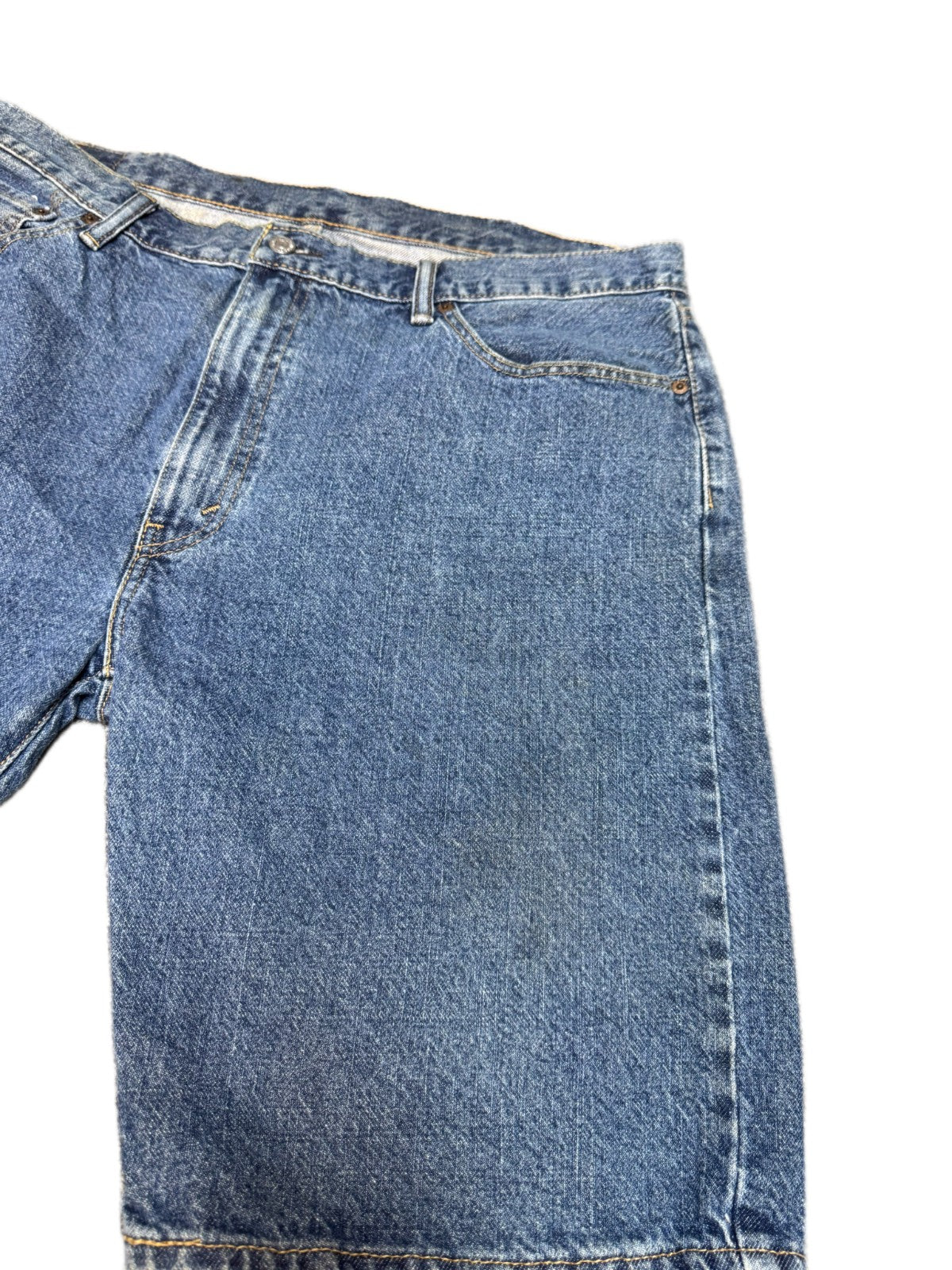 Levi's 505 Jean Shorts Fits as Mens XL 40" Waist Blue Denim Medium Wash Red Tab