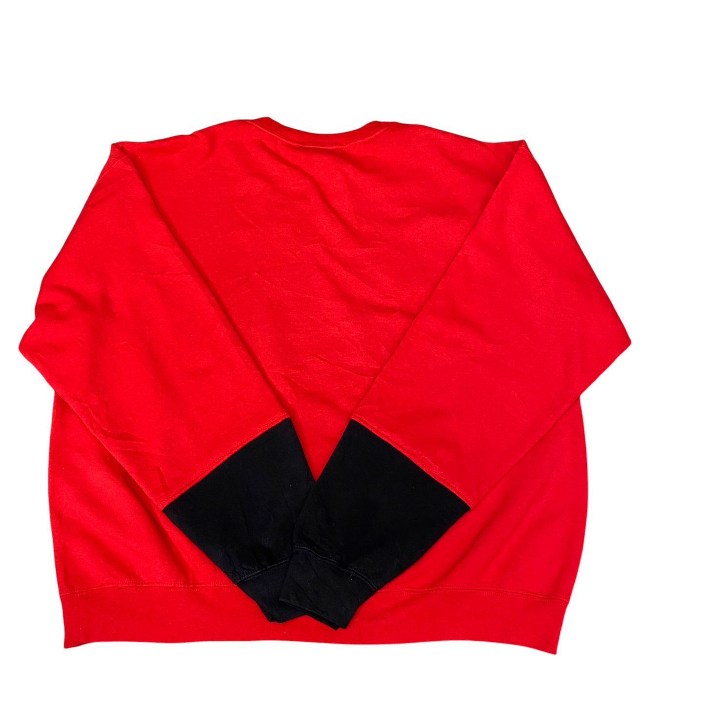 Nike Reworked Sweatshirt Mens XL Black Red Embroidered Spellout Logo Vintage Y2K