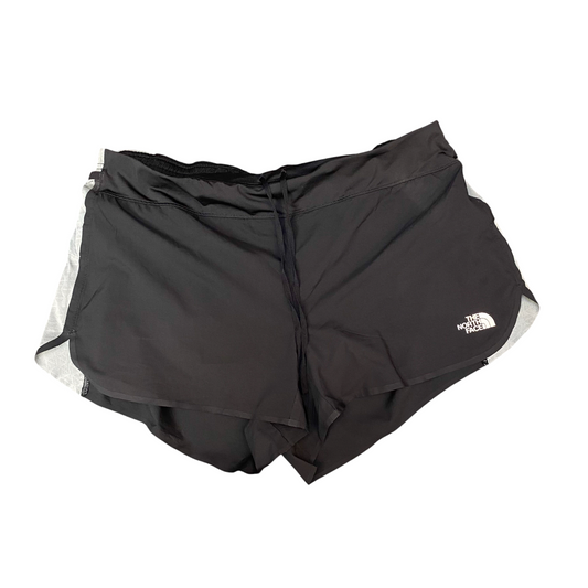 Running Sprinter Shorts Womens XL Black Gym Workout Drawstring Waist Dolphin Hem