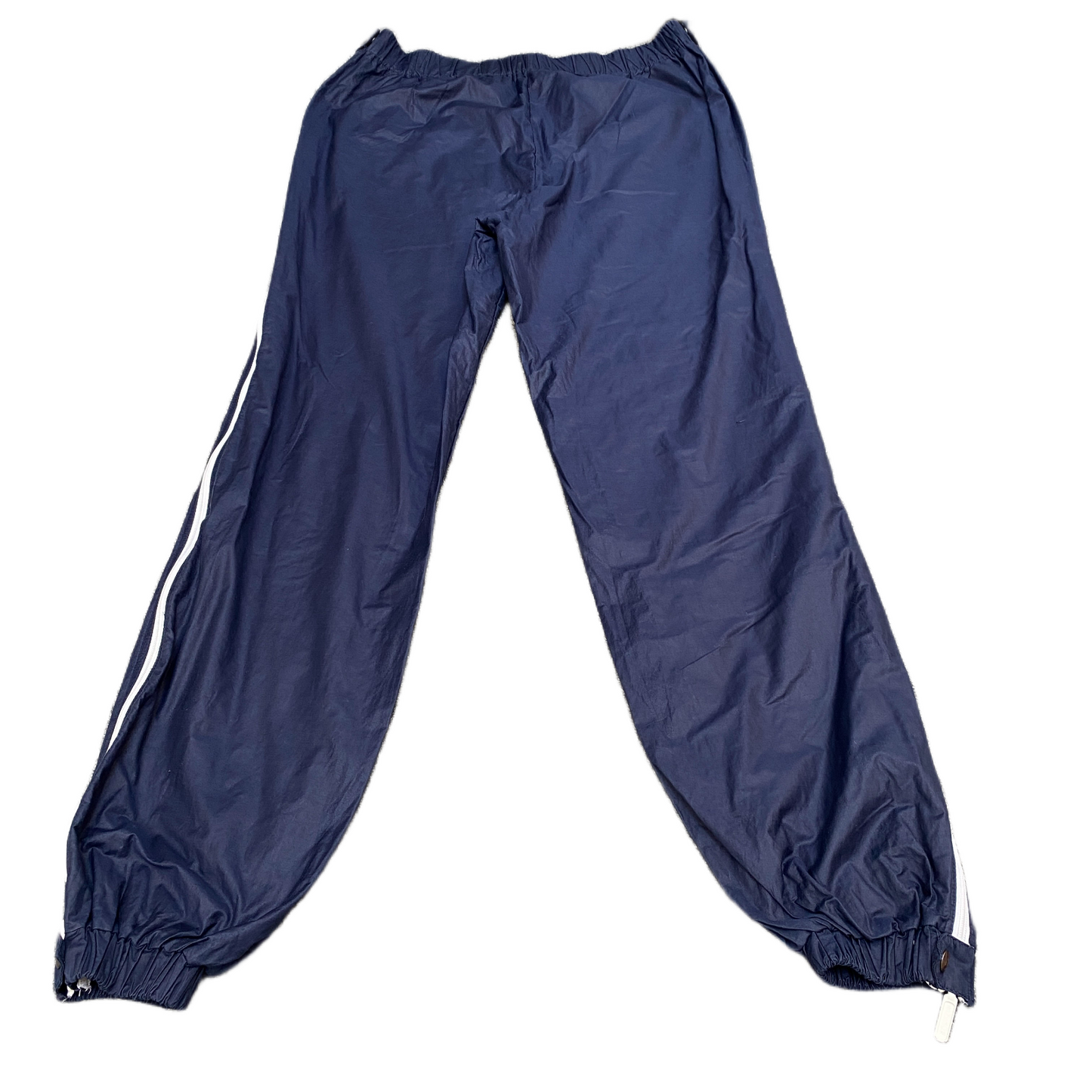 Track Pants Fits as Men 34" Waist Blue Stretch High Waisted Tapered Leg Trousers