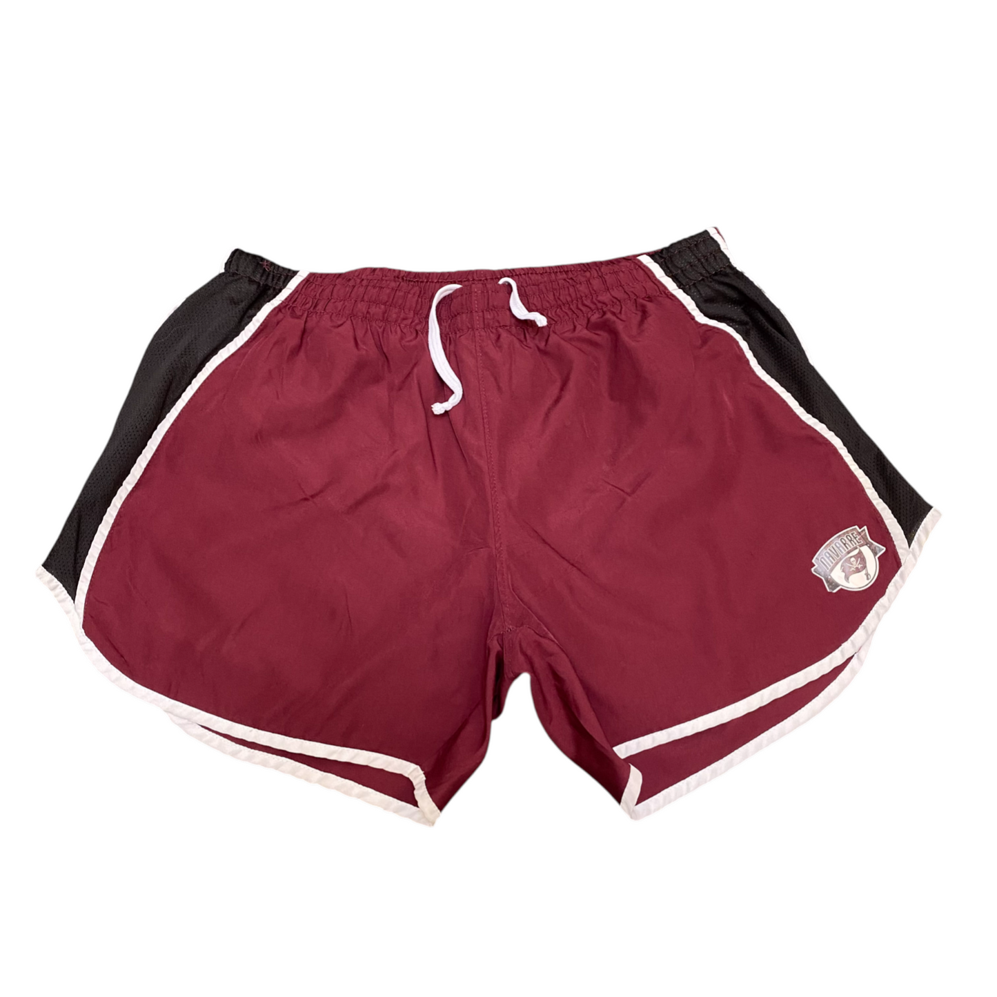 Running Sprinter Shorts Medium Red Elastic Waist Drawstring Athletic Gym Fit