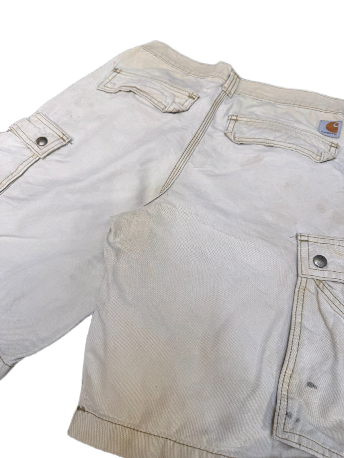 Carhartt Cargo Shorts Fits as Mens S 29" Waist Beige Relaxed Fit Hiking Outdoor