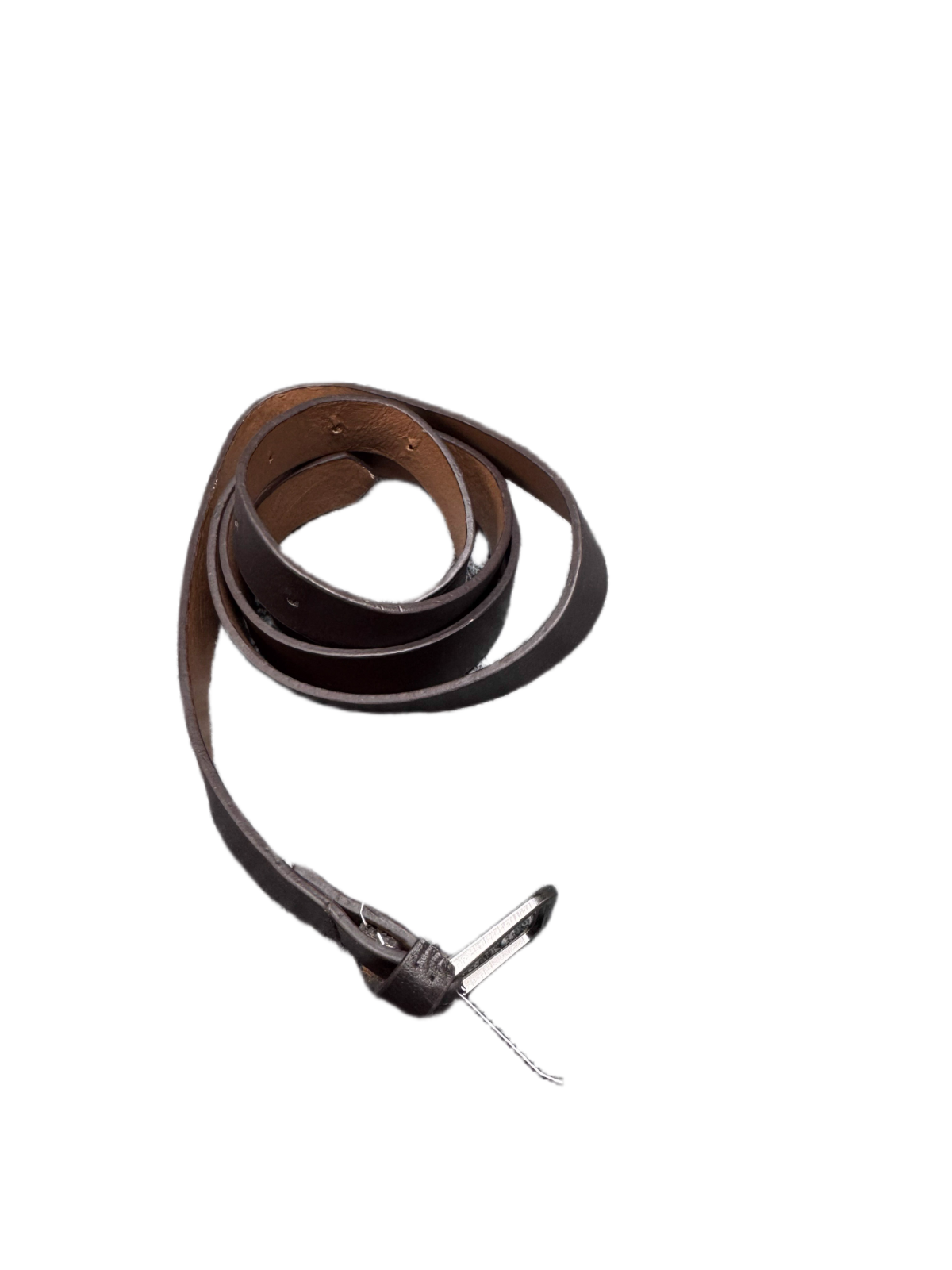 Waist Belt Mens Dark Brown Leather Adjustable Silver Pin Buckle 46 inches