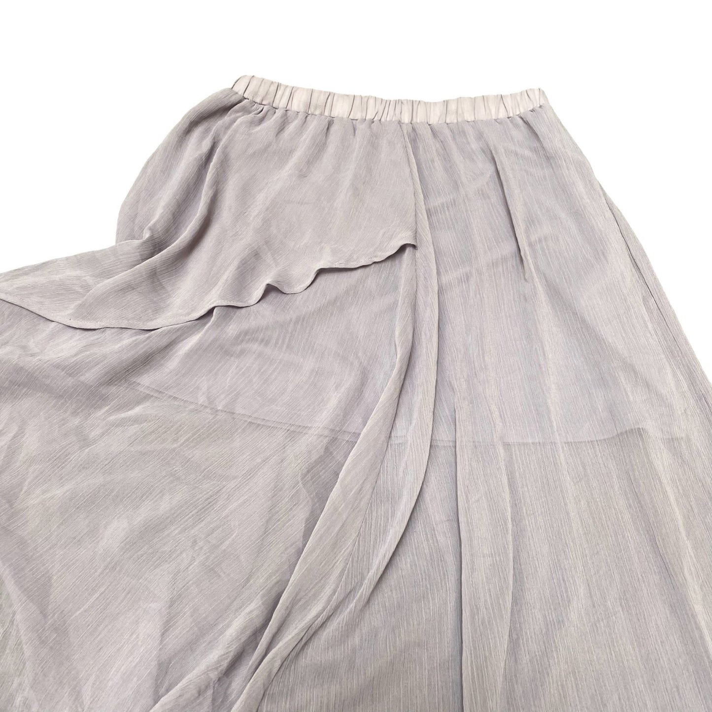 Xhilaration Long Draped Skirt Womens Small Grey Elastic Waist Lined Pull On