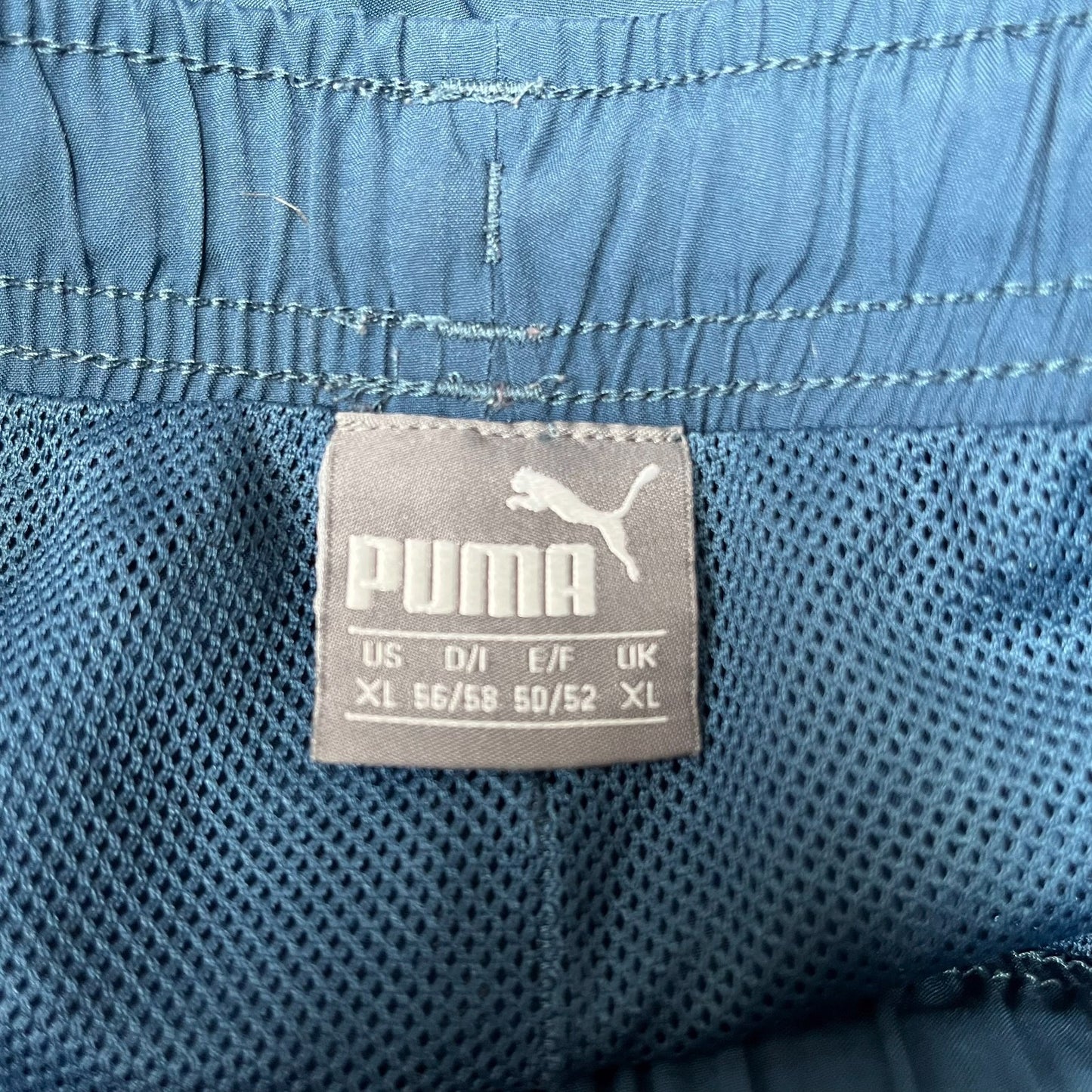 Puma Athletic Shorts Mens XL 35" Waist Blue Mesh Lined Gym Training Drawstring