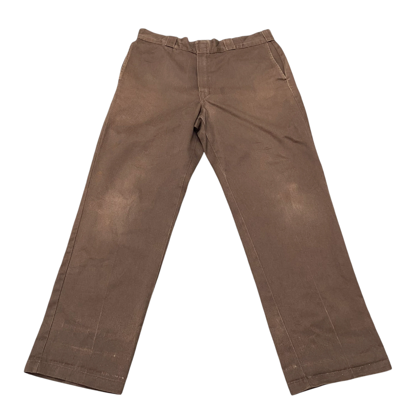 Dickies Trousers Men's XL Brown Straight Fit Slash Pockets Workwear Outdoor