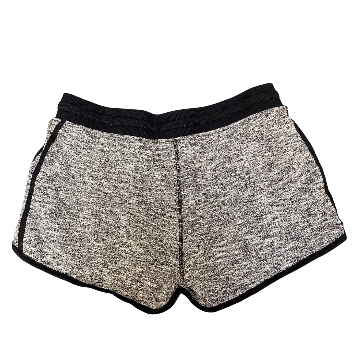 Running Sprinter Shorts Womens Large Grey Black Athletic Gym Workout Drawstring