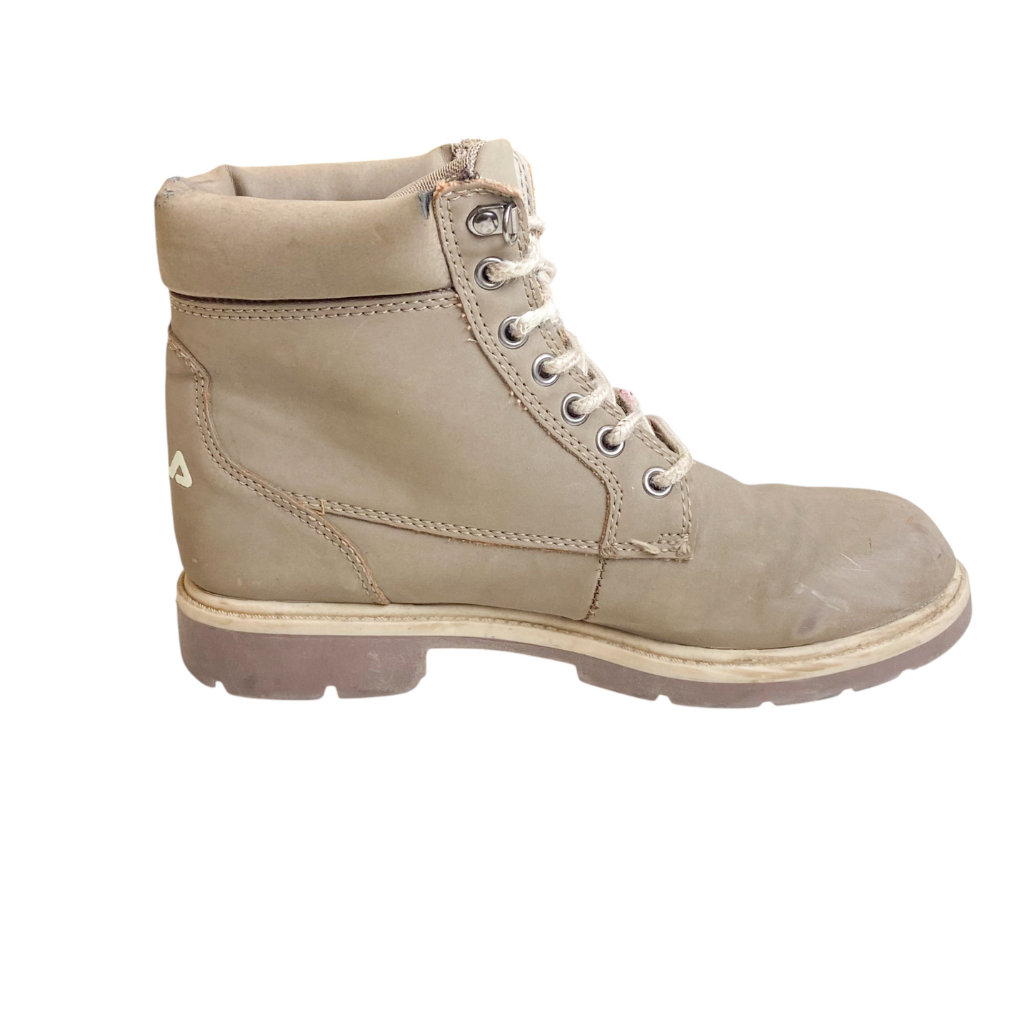 FILA Western Ankle Boots Women's 4.5 Light Brown Leather High-top Lace Up