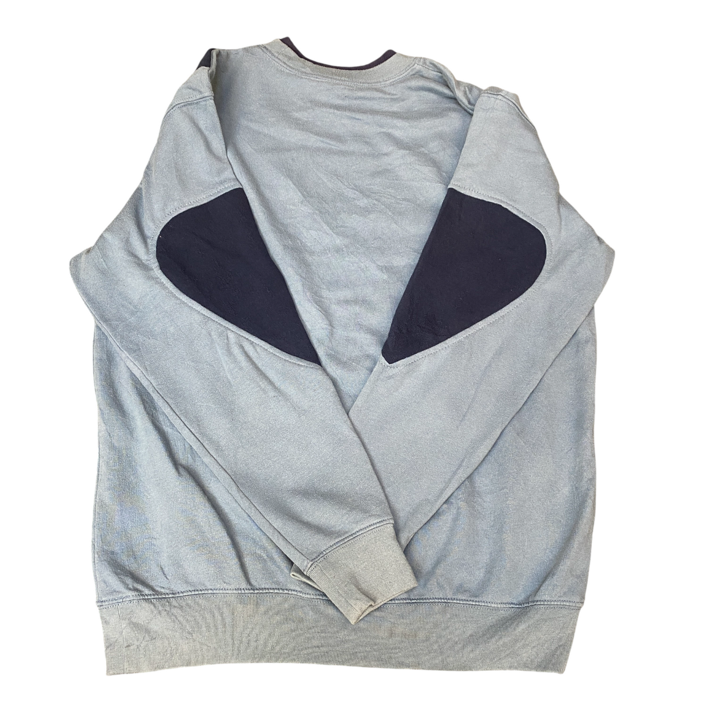 Nike Reworked Sweatshirt Mens M Navy Blue Embroidered Spellout Logo Vintage Y2K