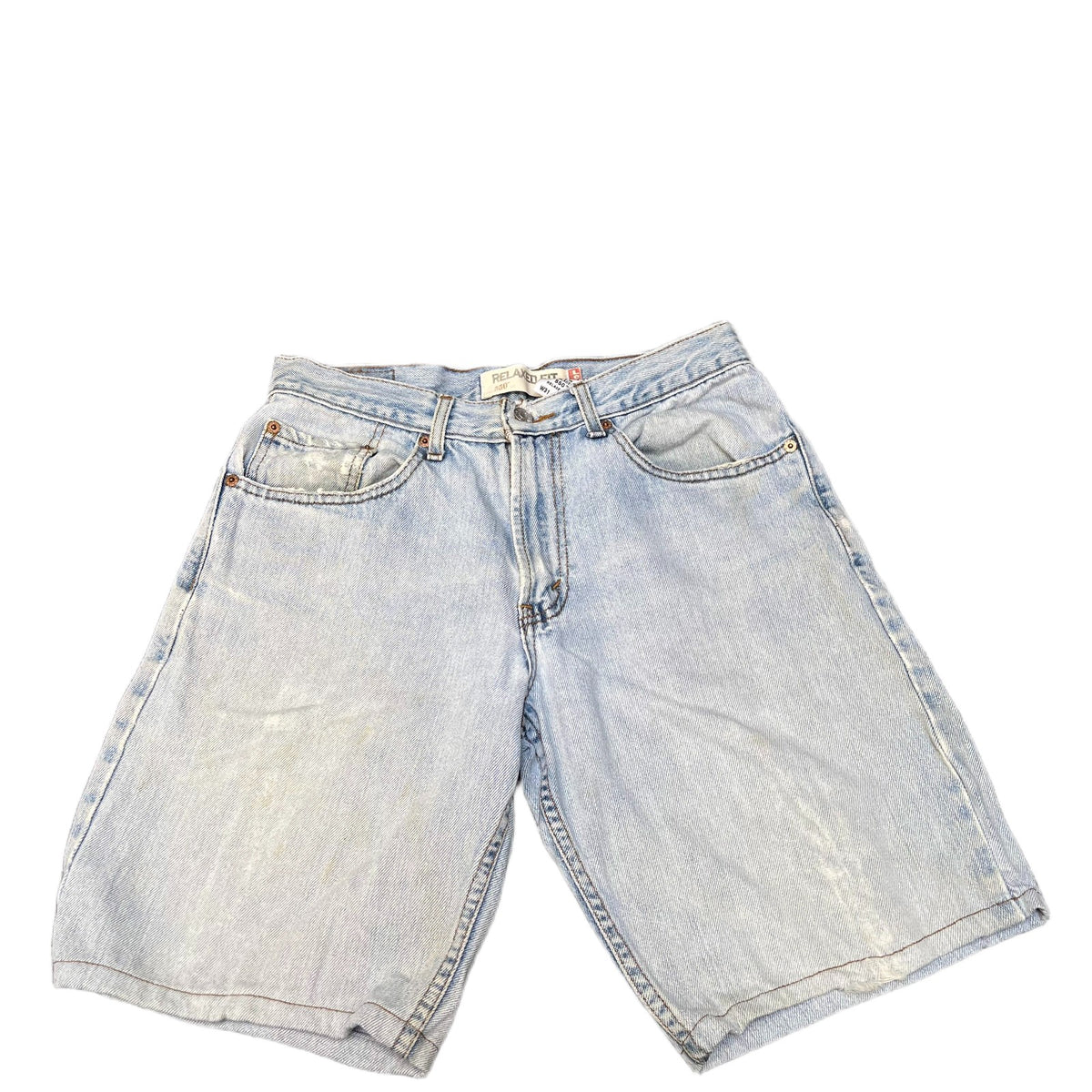 Levi's 550 Shorts Fits as Mens Small 29" Waist Blue Denim Light Wash Relaxed Fit