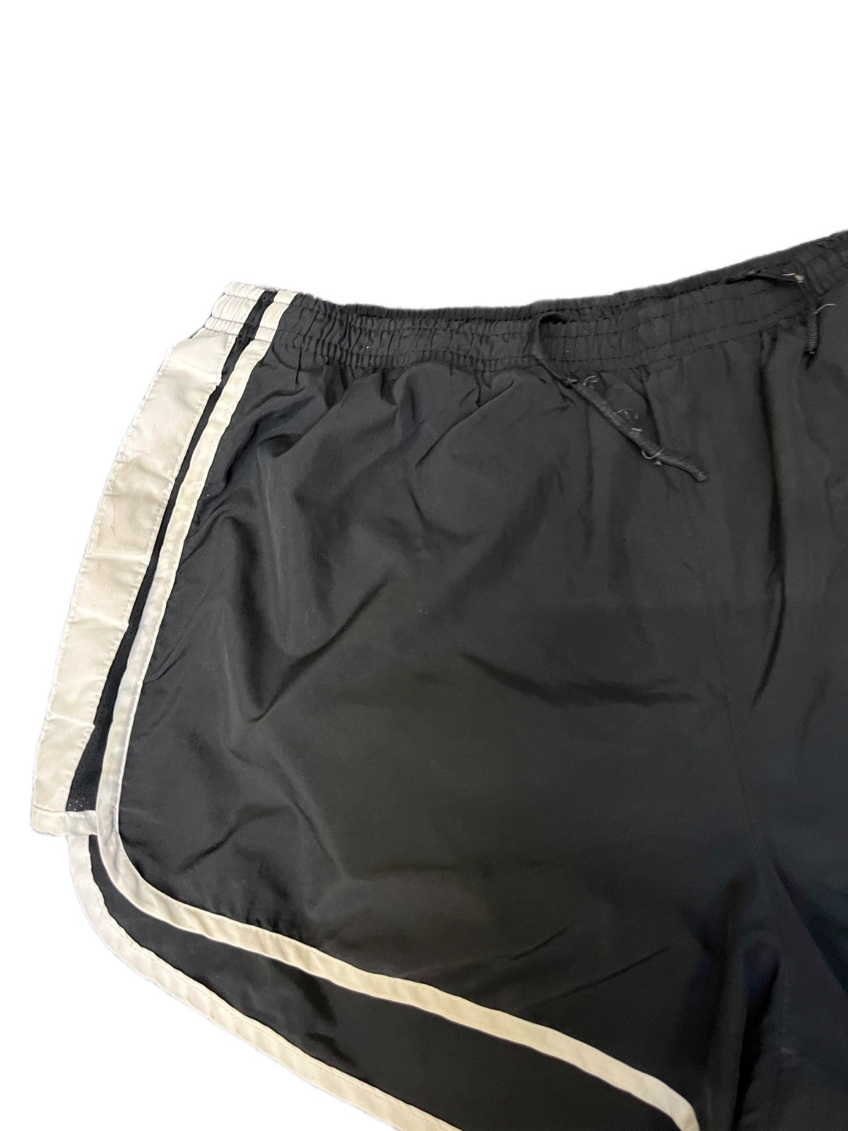 Nike Dri-Fit Running Shorts Fits as Womens L 32" Waist Black Workout Dolphin Hem