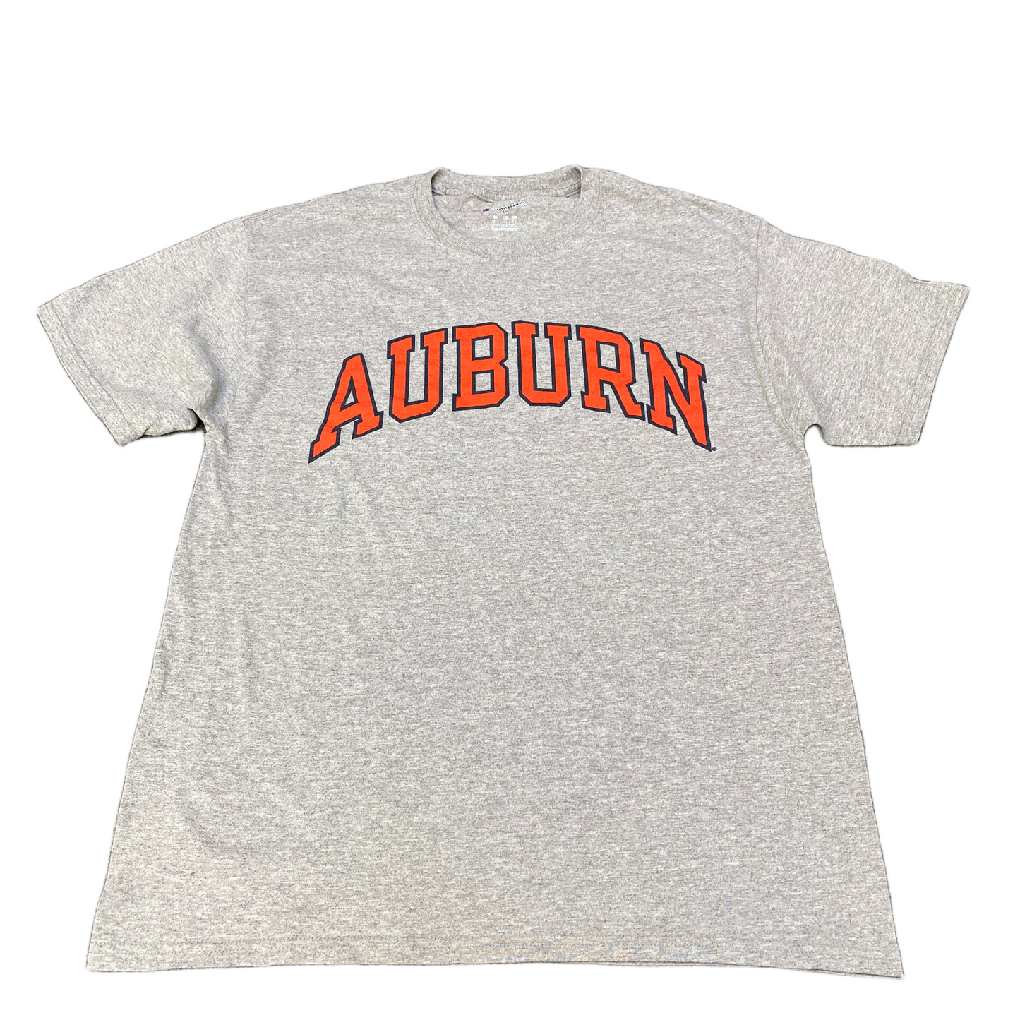 Auburn Tigers T-Shirt Womens L Grey Champion NCAA Football Sports Crew Neck Tee