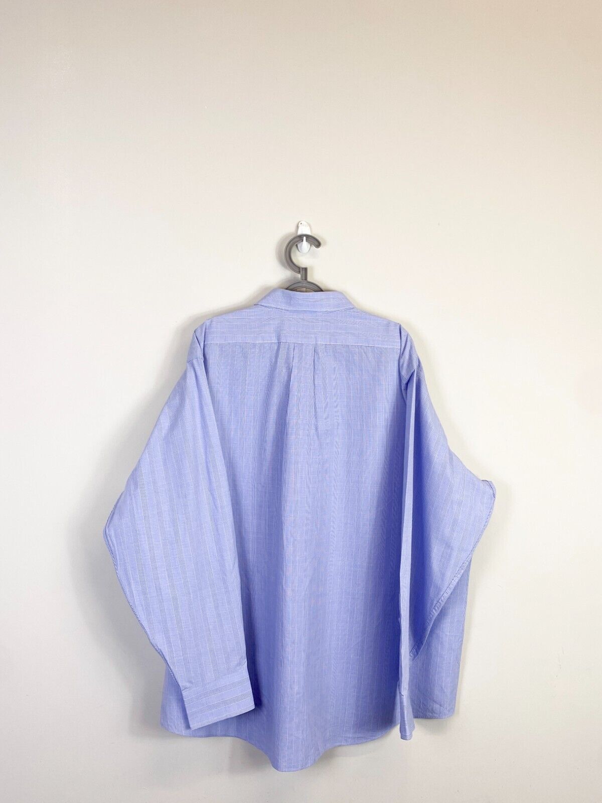 Chaps Shirt Men XL Blue Striped Cotton Cassic Fit Long Sleeve Casual Button Down