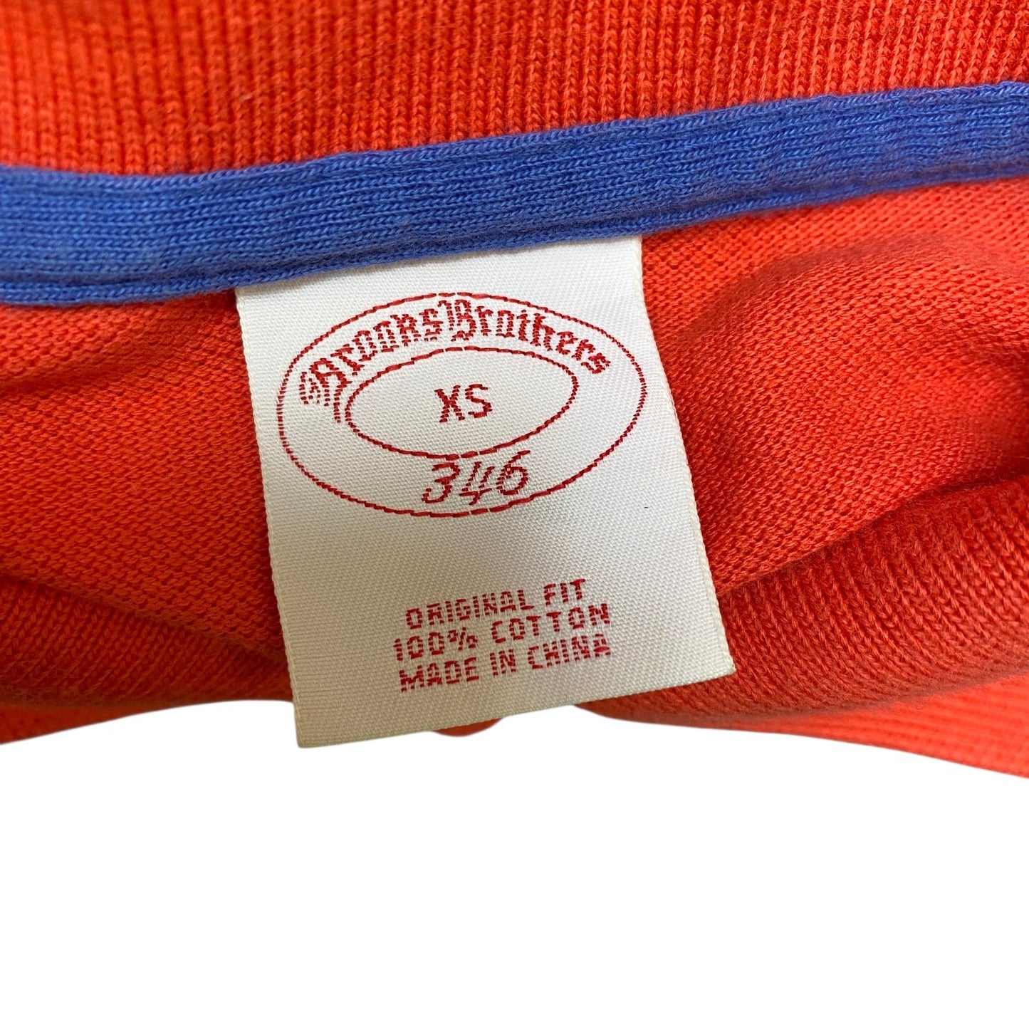 Brooks Brothers Polo Shirt Girls XS Orange Original Fit Golf Performance Popover