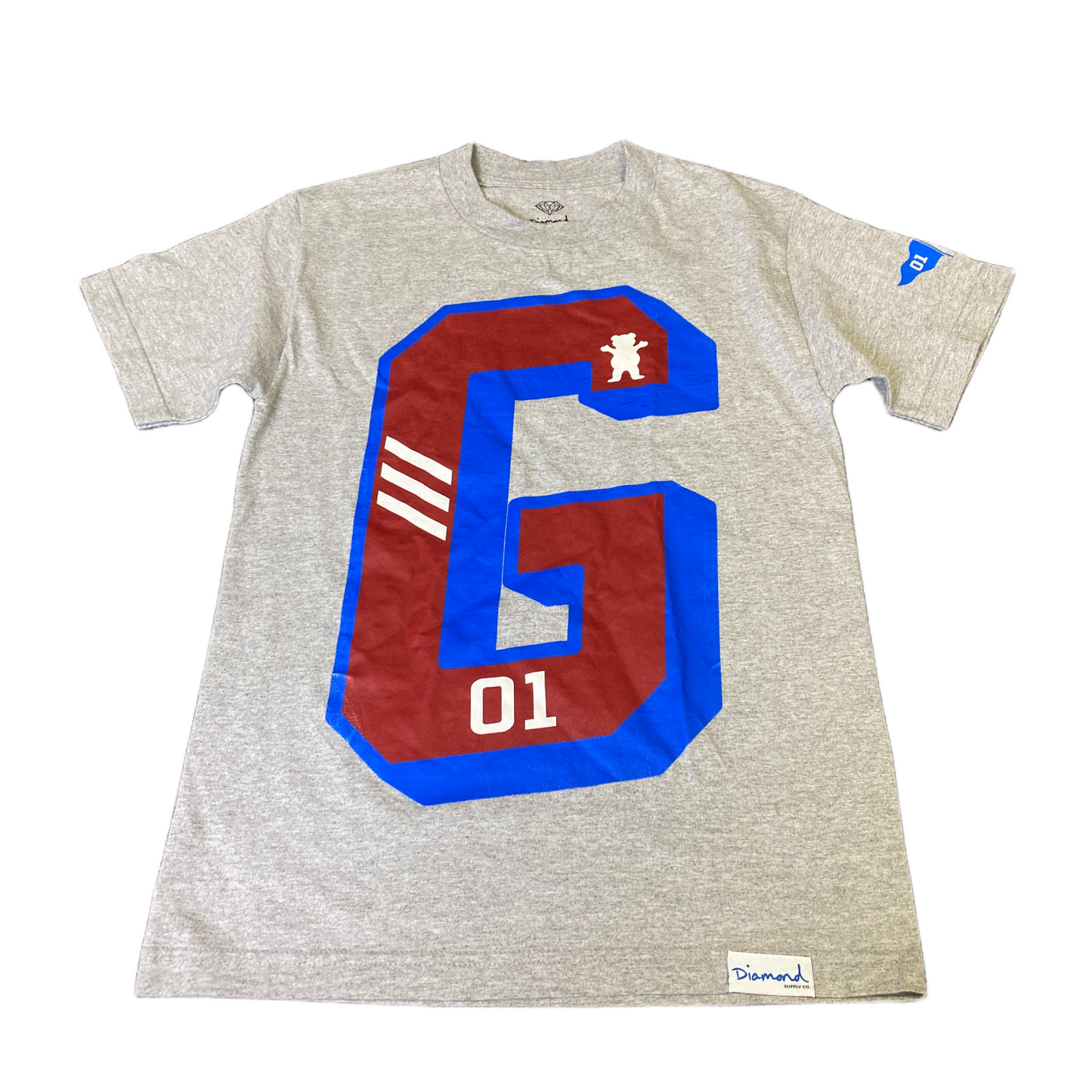 Diamond Supply T-Shirt Boys XS Grey Graphic Short Sleeve Pullover Summer Tee