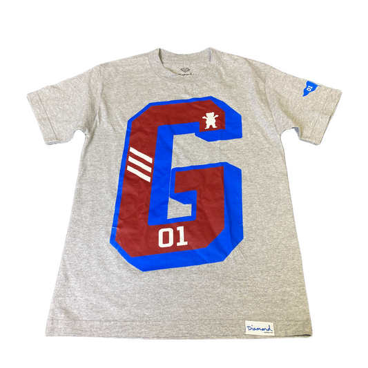 Diamond Supply T-Shirt Boys XS Grey Graphic Short Sleeve Pullover Summer Tee