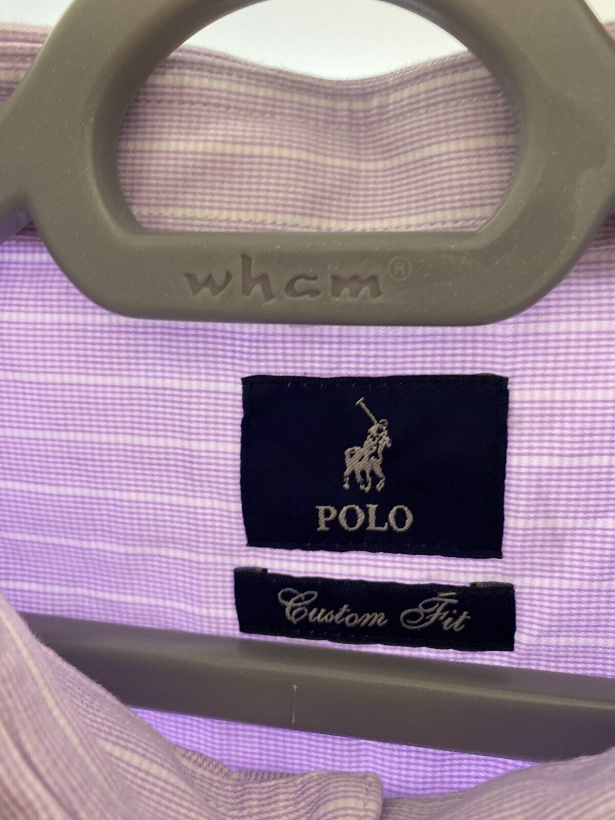 Ralph Lauren Shirt Mens XL Purple Striped Custom Fit Small White Polo Pony Logo