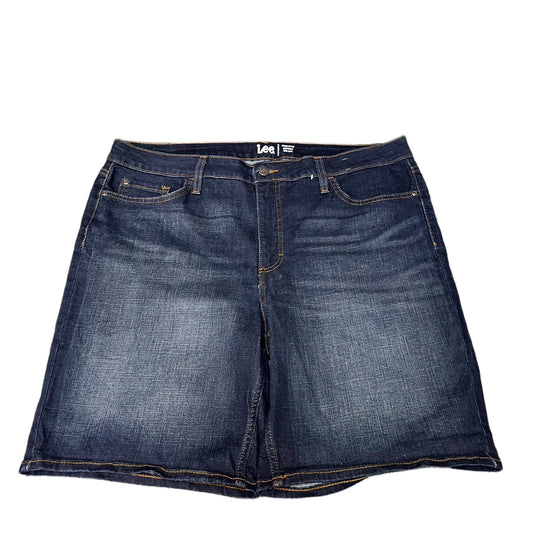 Lee Bermuda Shorts Fits as Womens 2XL 38" Waist Blue Denim Mid Rise Regular Fit