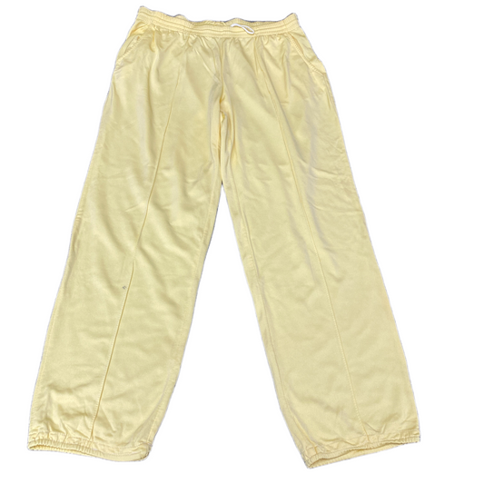 PUMA Joggers Fits as Women 31" Waist Cream High Waisted Drawstring Sweat Trouser