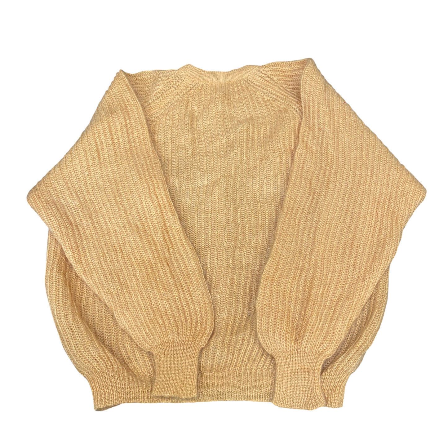 Le Bambole Cardigan Jumper Womens Large Tan Fuzzy Knit Long Sleeve Button Front