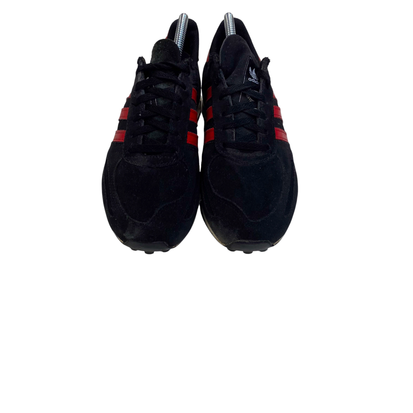 Adidas Original LA Trainers Boys UK Sz 4.5 Core Black Red Trefoil Low Collegiate