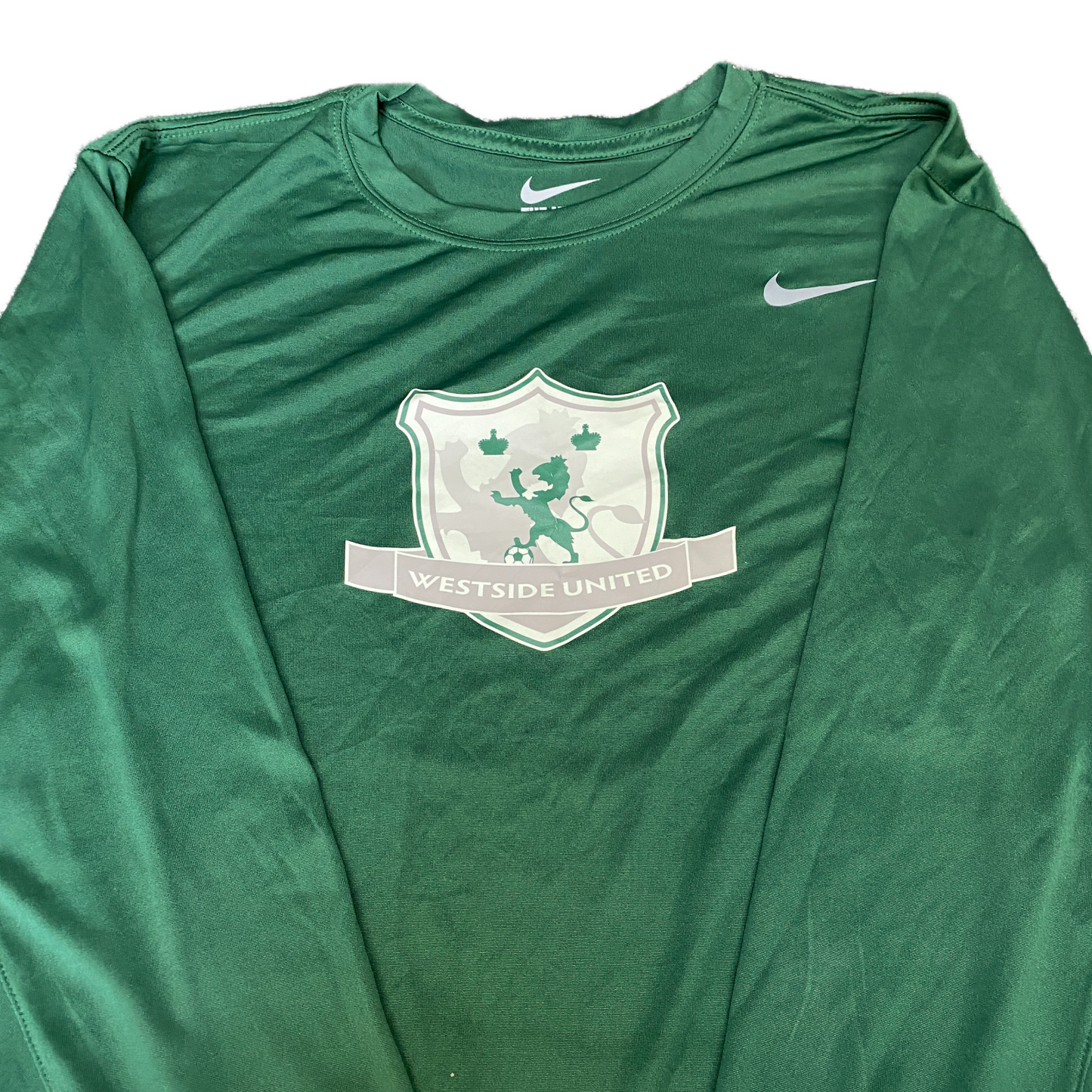 Nike Dri-FIT Performance T-Shirt Mens Medium Green Westside United Long Sleeve