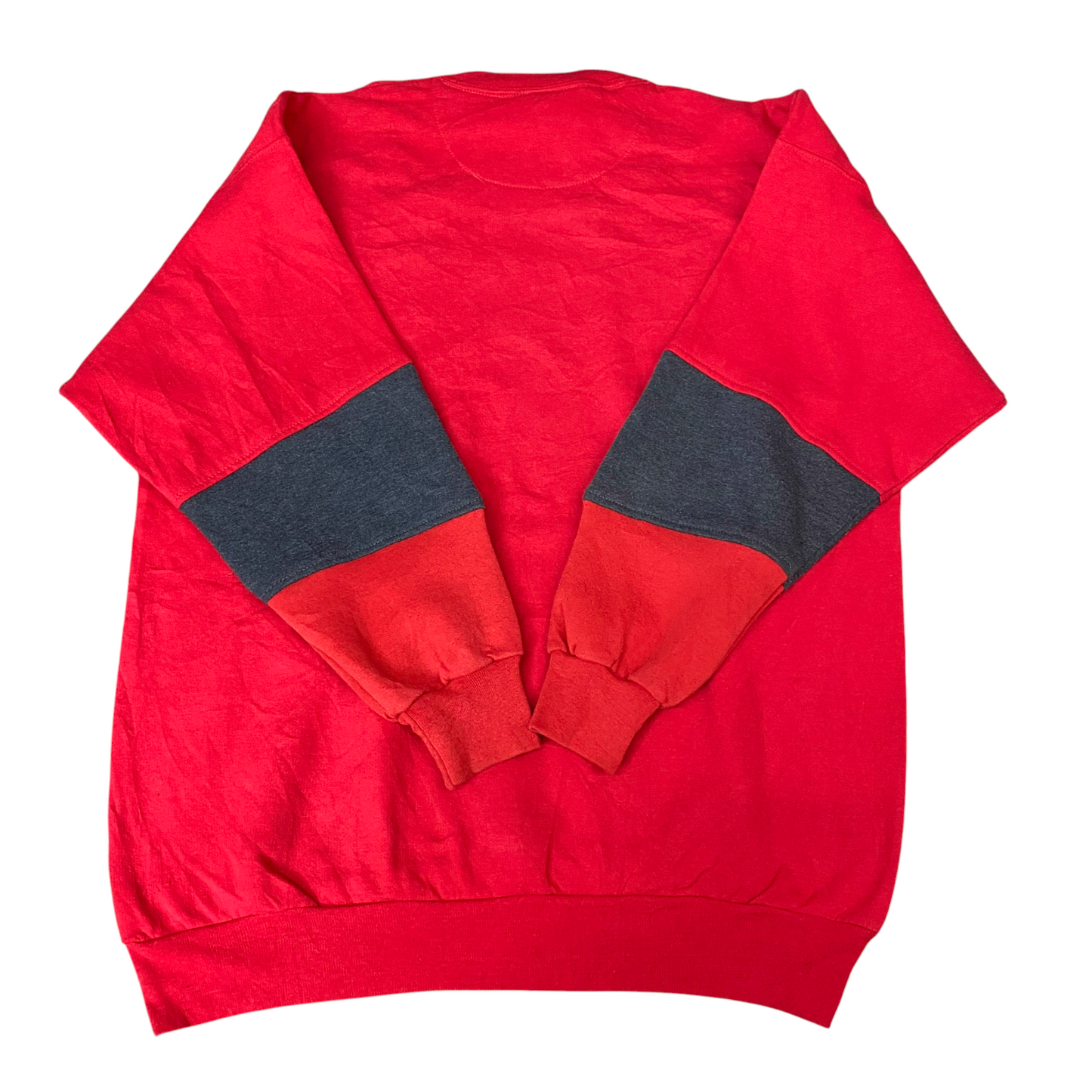 Nike Reworked Sweatshirt Mens M Red Grey Embroidered Spellout Logo Vintage Y2K