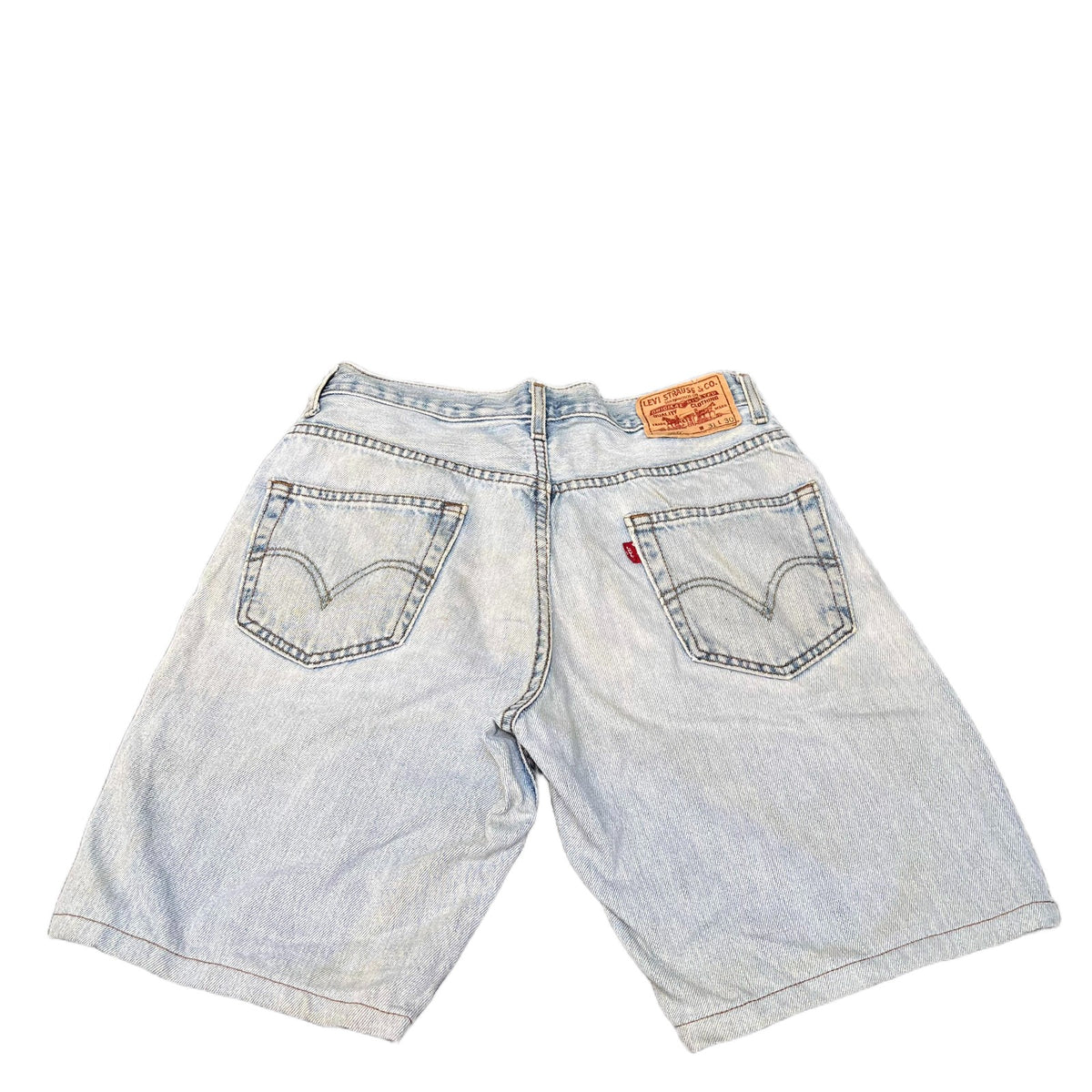 Levi's 550 Shorts Fits as Mens Small 29" Waist Blue Denim Light Wash Relaxed Fit