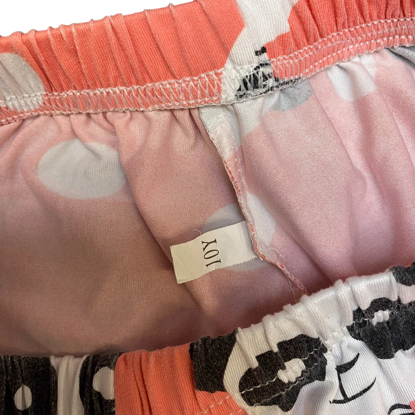 PJ Shorts Girls 10Y Coral Panda Polka Dot Athletic Fit Elastic Waist Dolphin Hem