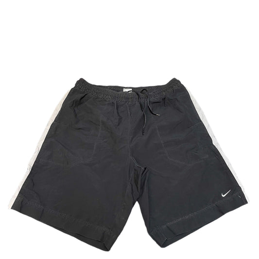 Vtg Nike Swim Trunks Board Shorts Fits as Mens L 33" Waist Black Grey Drawstring