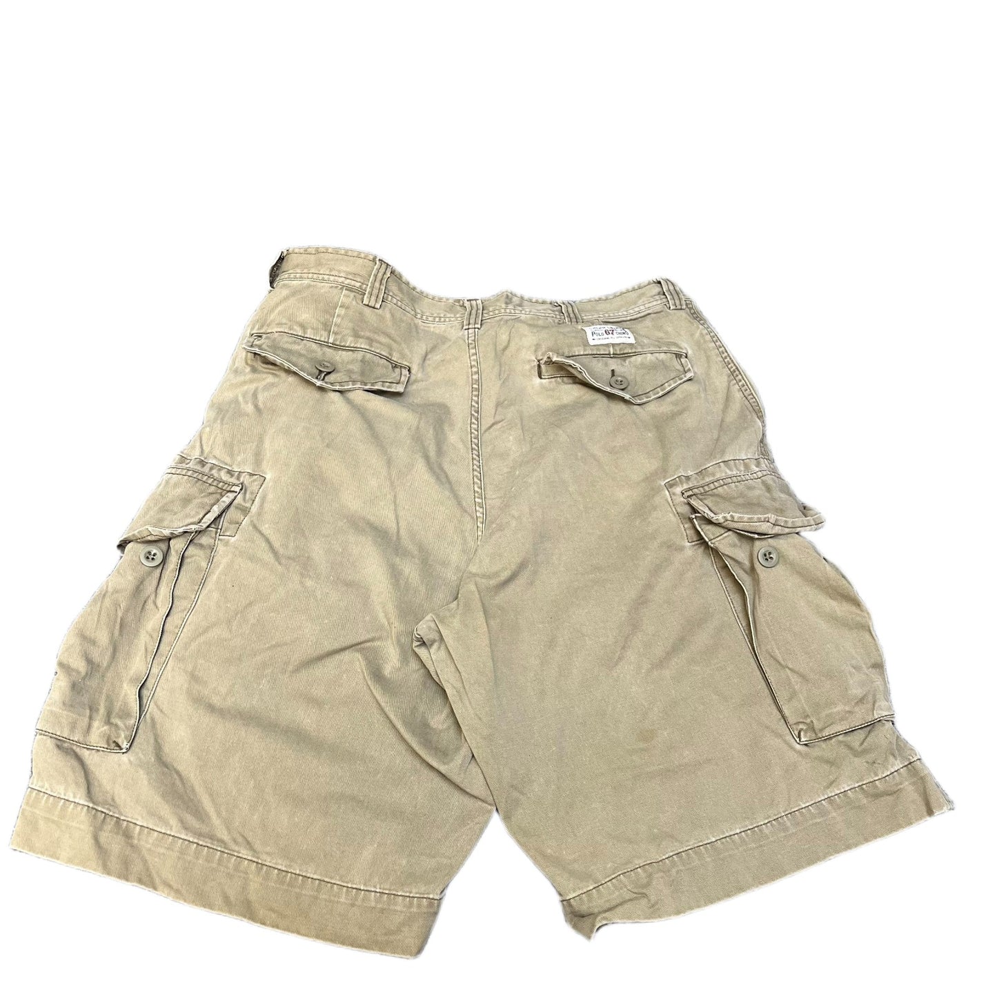 Polo Ralph Lauren Chino Shorts Fits as Mens Large 33" Waist Tan Utility Outdoor