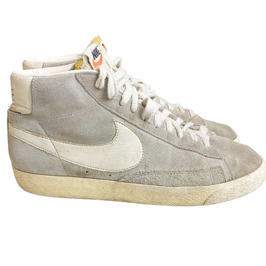 Vintage Nike Blazer Mid Top Casual Sneakers Men's UK 6 Grey Leather Lace Up